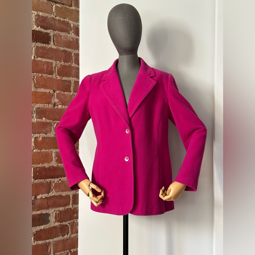 Magenta Wool & Cashmere Blazer Tailored Fit